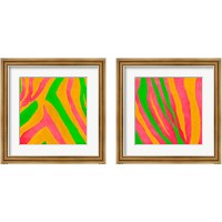 Framed 'Psychedelic Zebra Print 2 Piece Framed Art Print Set' border=