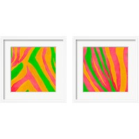 Framed Psychedelic Zebra Print 2 Piece Framed Art Print Set