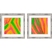 Framed 'Psychedelic Zebra Print 2 Piece Framed Art Print Set' border=