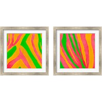 Framed Psychedelic Zebra Print 2 Piece Framed Art Print Set