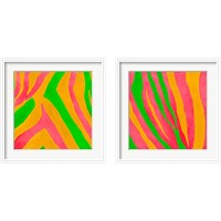 Framed Psychedelic Zebra Print 2 Piece Framed Art Print Set