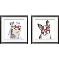 Framed Dog with Glasses 2 Piece Framed Art Print Set