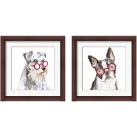 Framed Dog with Glasses 2 Piece Framed Art Print Set