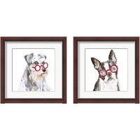 Framed 'Dog with Glasses 2 Piece Framed Art Print Set' border=