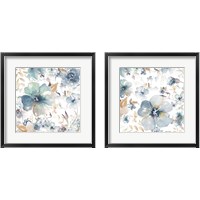 Framed Indigo Beauty on White 2 Piece Framed Art Print Set