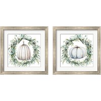 Framed White Pumpkin With Garland 2 Piece Framed Art Print Set