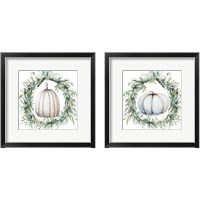 Framed White Pumpkin With Garland 2 Piece Framed Art Print Set