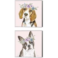 Framed Flower Crown Pet 2 Piece Canvas Print Set