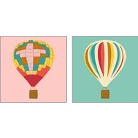 Framed Hot Air Balloon 2 Piece Art Print Set