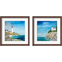 Framed Lighthouse on the Rocky Shore 2 Piece Framed Art Print Set