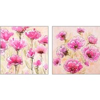 Framed 'Pink Love 2 Piece Art Print Set' border=