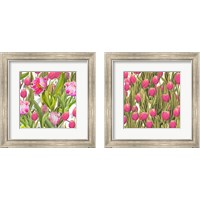 Framed 'Tulip Symphony 2 Piece Framed Art Print Set' border=