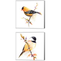 Framed Watercolor Bird 2 Piece Canvas Print Set