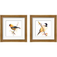 Framed 'Watercolor Bird 2 Piece Framed Art Print Set' border=