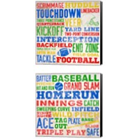 Framed 'Ball Typography 2 Piece Canvas Print Set' border=