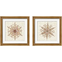 Framed 'Elegant Season Snowflake 2 Piece Framed Art Print Set' border=