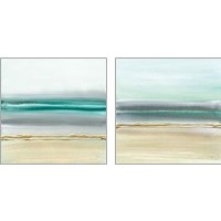 Framed Linear Emerald 2 Piece Art Print Set