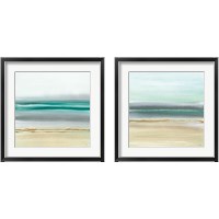 Framed 'Linear Emerald 2 Piece Framed Art Print Set' border=