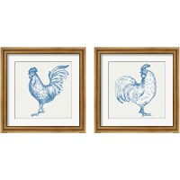 Framed 'Cottage Rooster 2 Piece Framed Art Print Set' border=