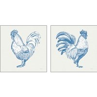 Framed 'Cottage Rooster 2 Piece Art Print Set' border=