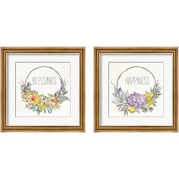 Framed 'Honeybee Blossoms 2 Piece Framed Art Print Set' border=