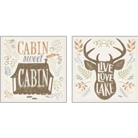 Framed 'Lake Life 2 Piece Art Print Set' border=