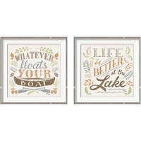 Framed 'Lake Life 2 Piece Framed Art Print Set' border=