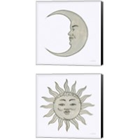 Framed Moon & Sun 2 Piece Canvas Print Set