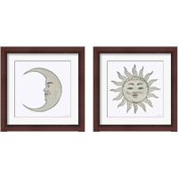 Framed 'Moon & Sun 2 Piece Framed Art Print Set' border=
