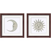 Framed 'Moon & Sun 2 Piece Framed Art Print Set' border=