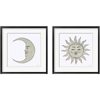 Framed 'Moon & Sun 2 Piece Framed Art Print Set' border=