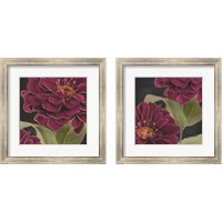 Framed Burgundy Floral 2 Piece Framed Art Print Set