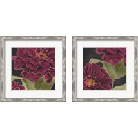 Framed 'Burgundy Floral 2 Piece Framed Art Print Set' border=