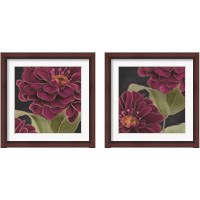 Framed 'Burgundy Floral 2 Piece Framed Art Print Set' border=