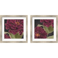 Framed Burgundy Floral 2 Piece Framed Art Print Set