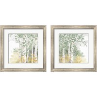 Framed 'Natures Leaves Sage 2 Piece Framed Art Print Set' border=