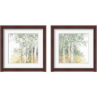 Framed 'Natures Leaves Sage 2 Piece Framed Art Print Set' border=