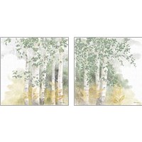 Framed 'Natures Leaves Sage 2 Piece Art Print Set' border=
