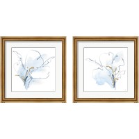 Framed Blue and Gold Floral 2 Piece Framed Art Print Set