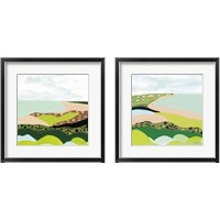 Framed 'Vibrant Seascape 2 Piece Framed Art Print Set' border=