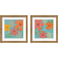 Framed Mod Floral  2 Piece Framed Art Print Set