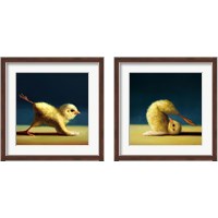 Framed 'Yoga Chick 2 Piece Framed Art Print Set' border=