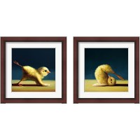 Framed 'Yoga Chick 2 Piece Framed Art Print Set' border=