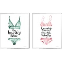 Framed 'Lingerie Laundry 2 Piece Canvas Print Set' border=