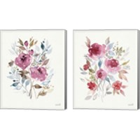 Framed 'Soft Bouquet 2 Piece Canvas Print Set' border=