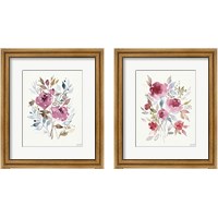 Framed 'Soft Bouquet 2 Piece Framed Art Print Set' border=