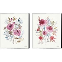 Framed 'Soft Bouquet 2 Piece Canvas Print Set' border=