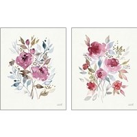 Framed 'Soft Bouquet 2 Piece Art Print Set' border=