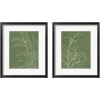 Framed 'Eucalyptus on Green 2 Piece Framed Art Print Set' border=