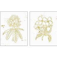 Framed 'Gold Blooms 2 Piece Art Print Set' border=